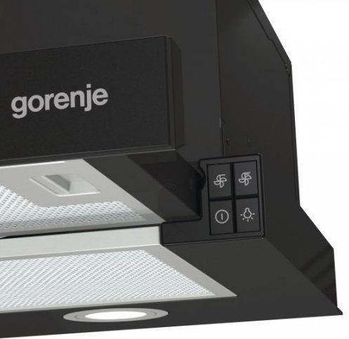Витяжка Gorenje телескопічна, 60см, 450м.куб/год, чорний (TH62E4BG) 375994 фото