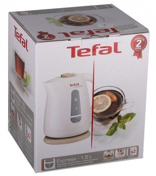 Електрочайник Tefal Express 1.5л, пластик, білий (KO299130) 368456 фото
