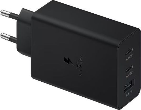 Зарядний Пристрій Samsung 65W Power Adapter Trio (w/o cable) EP-T6530NBEGEU / Чорна 307191 фото