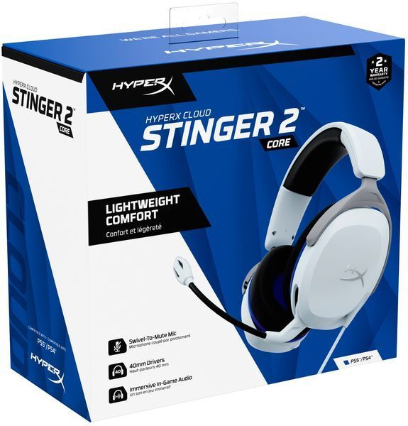 Гарнітура HyperX Cloud Stinger 2 Core PS5/PS4, mini-jack, біло-синій (6H9B5AA) 365576 фото