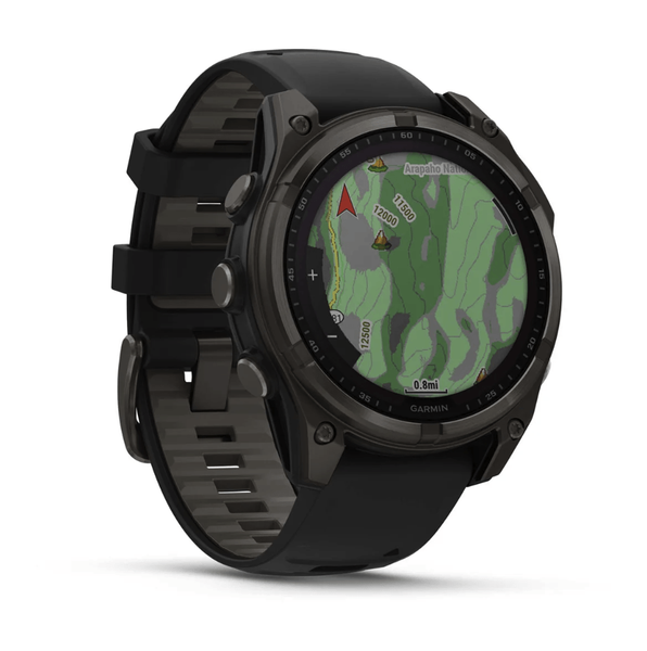 Смарт-годинник Garmin Fenix 8 51mm Solar Sapphire Carbon Gray DLC Titanium w. Black/Pebble Gray S. Band (010-02907-10,010-02907-11) 344130 фото