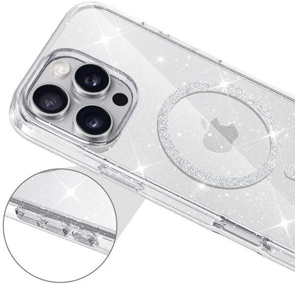 Чохол TPU Eclipse Sparkle (MagFit) для Apple iPhone 16 Pro (6.3") Clear 360396 фото