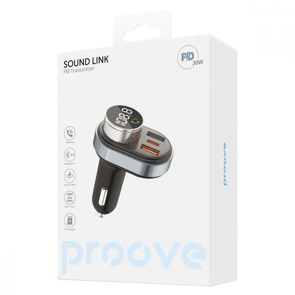 FM Launcher Proove Sound Link 30W (PD+QC3.0) Type-C+USB (FMSL30110001) Black 289864 фото