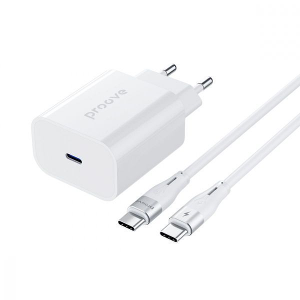 Зарядний Пристрій Proove Rapid 30W (Type-C) + Кабель Type-C to Type-C (WCRP30012202) White 287050 фото