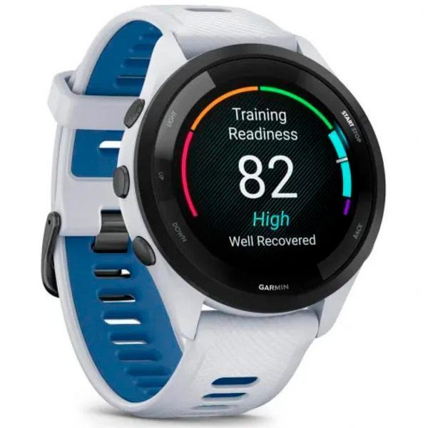 Смарт-годинник Garmin Forerunner 265 Black Bezel w. Whitestone Case and Whitestone/Tidal Blue S. Band (010-02810-01,010-02810-11,010-02810-51) 286441 фото