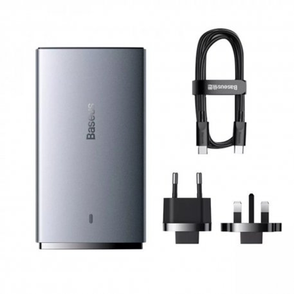Зарядний Пристрій Baseus GaN5 Pro 65W Ultra-Slim (Type-C + USB) + Кабель Type-C to Type-C 100W (1м) (CCGP150113) Gray 272632 фото