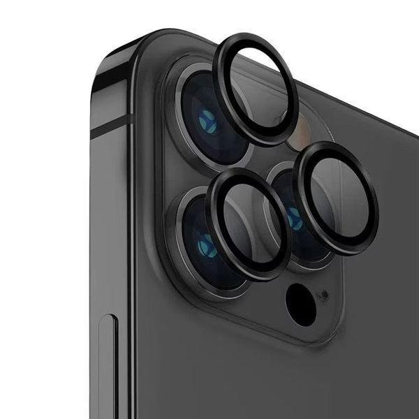 Захисне скло Metal Classic на камеру (у упак.) для Apple iPhone 14 Pro (6.1") / 14 Pro Max (6.7") Чорний / Midnight 379446 фото