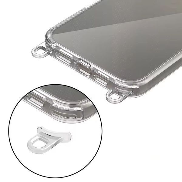 Чохол TPU Transparent with Straps для Apple iPhone 13 / 14 (6.1") Orange / White 312914 фото