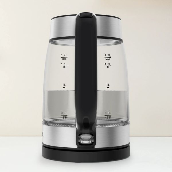 Електрочайник Tefal Glass Kettle 1.7л, скло, з підсвіткою, чорно-срібний (KI605830) 371051 фото
