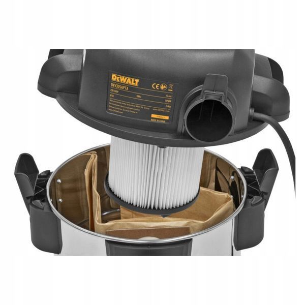 Пилосос професійний DeWalt 750Вт 2400л/хв контейнер 30л 8.4 кг 387588 фото