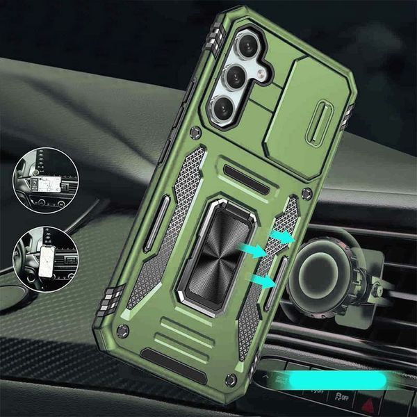 Ударостійкий чохол Camshield Army Ring для Samsung Galaxy A35 / A55 Оливковий / Army Green 317752 фото