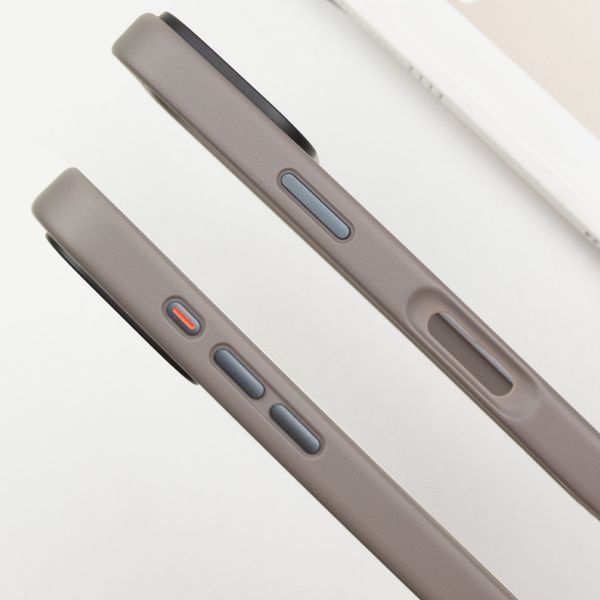 TPU+PC чохол Metal Buttons with MagSafe для Apple iPhone 16 (6.1") Сірий 318280 фото