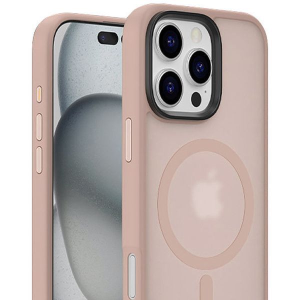 TPU+PC чохол Metal Buttons with MagSafe Colorful для Apple iPhone 16 Pro Max (6.9") Золотий 323712 фото
