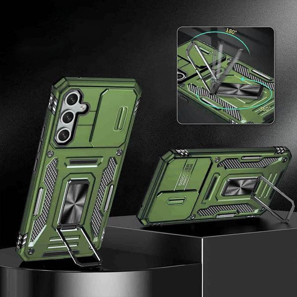 Ударостійкий чохол Camshield Army Ring для Samsung Galaxy A35 / A55 Оливковий / Army Green 317752 фото
