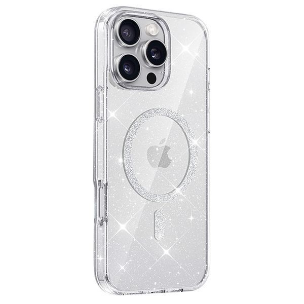 Чохол TPU Eclipse Sparkle (MagFit) для Apple iPhone 16 Pro (6.3") Clear 360396 фото