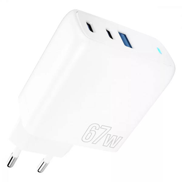 Зарядний Пристрій Proove Shot GaN 67W (2Type-C + USB) (WCSG67120002) White 287399 фото
