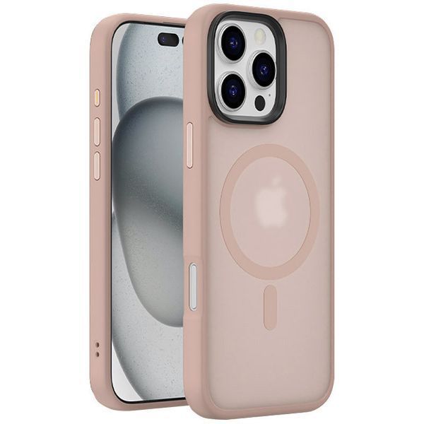 TPU+PC чохол Metal Buttons with MagSafe Colorful для Apple iPhone 16 Pro Max (6.9") Золотий 323712 фото