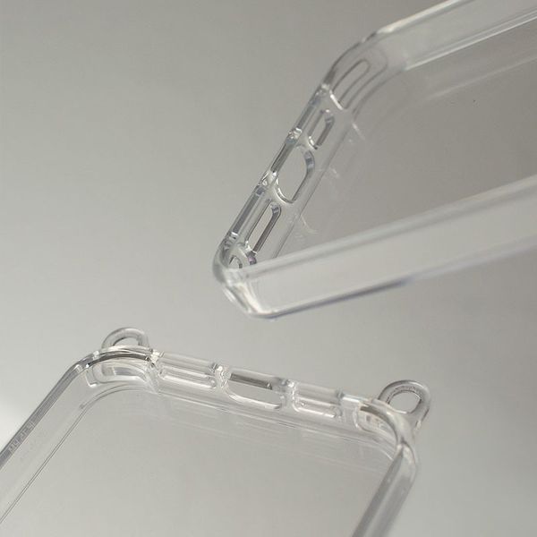 Чохол TPU Transparent with Straps для Apple iPhone 13 / 14 (6.1") Orange / White 312914 фото