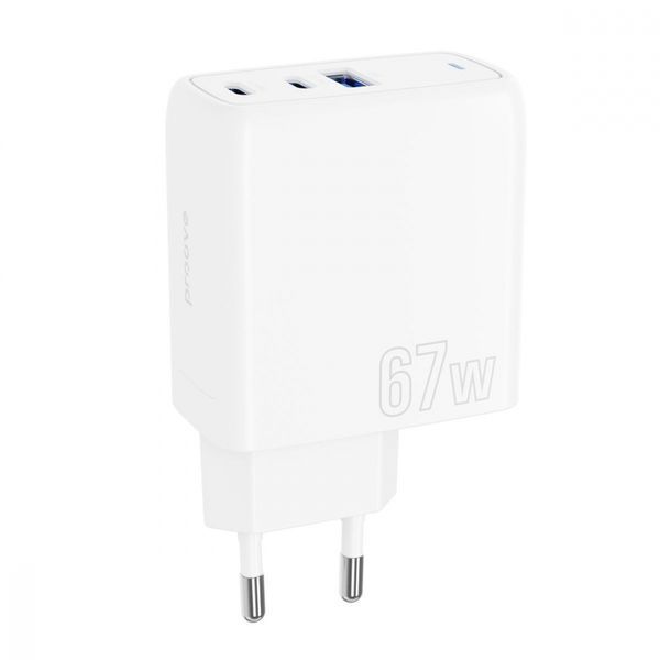 Зарядний Пристрій Proove Shot GaN 67W (2Type-C + USB) (WCSG67120002) White 287399 фото