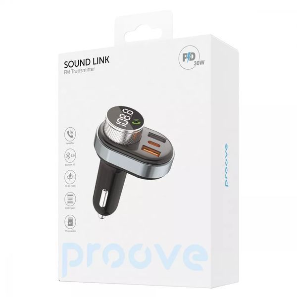 FM Launcher Proove Sound Link 30W (PD+QC3.0) Type-C+USB (FMSL30110001) Black 289864 фото