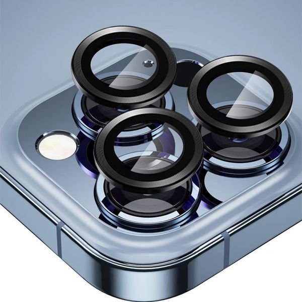 Захисне скло Metal Classic на камеру (у упак.) для Apple iPhone 14 Pro (6.1") / 14 Pro Max (6.7") Чорний / Midnight 379446 фото
