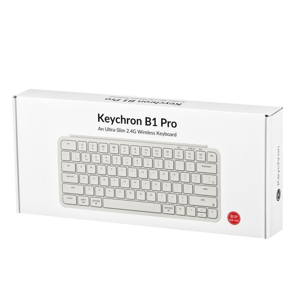 Клавіатура мембрана Keychron B1 Pro, USB/WL/BT, ivory white (B1P-K8-UA) 368831 фото