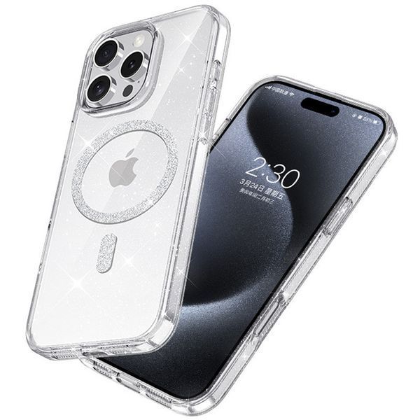 Чохол TPU Eclipse Sparkle (MagFit) для Apple iPhone 16 Pro (6.3") Clear 360396 фото