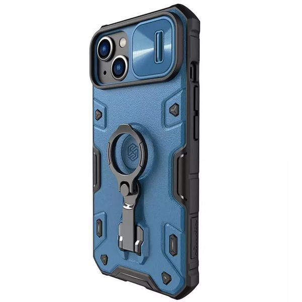 TPU+PC чохол Nillkin CamShield Armor Pro no logo (шторка на камеру) для Apple iPhone 14 / 13 (6.1") Синій 261675 фото