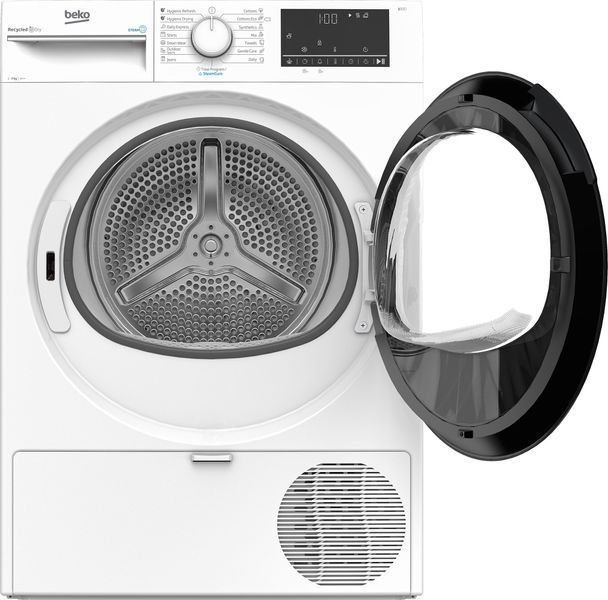 Сушильна машина Beko тепловий насос, 7кг, A++, 54.3см, дисплей, підсвітка барабану, білий (B3T67230) 375786 фото