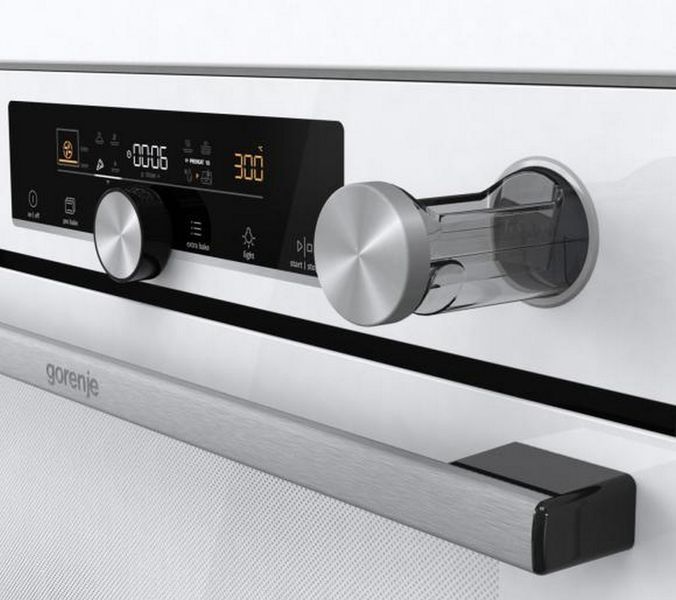 Духова шафа Gorenje електрична, 77л, A+, пара, дисплей, готування на різних рівнях, піроліз, білий (BPSA6747A08WG) 369150 фото