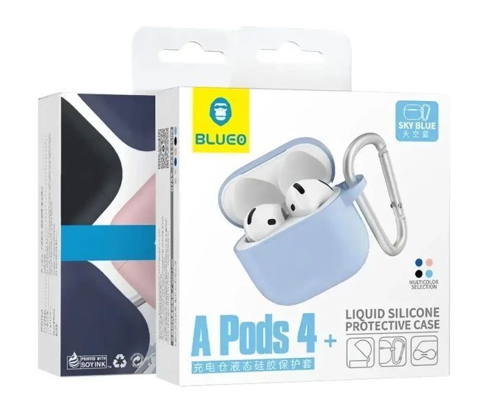 Чохол Airpods 4 Blueo Liquid Silicone Case (B44-A4LBL) Light Blue 326532 фото