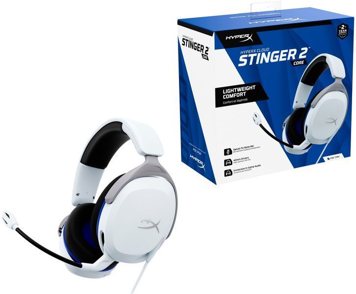 Гарнітура HyperX Cloud Stinger 2 Core PS5/PS4, mini-jack, біло-синій (6H9B5AA) 365576 фото