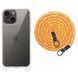 Чохол TPU Transparent with Straps для Apple iPhone 13 / 14 (6.1") Orange / White 312914 фото 1