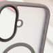 TPU+PC чохол Metal Buttons with MagSafe для Apple iPhone 16 (6.1") Сірий 318280 фото 6