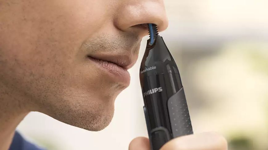 Тример Philips Series 3000, 1хАА, насадок-2, сталь, чорний (NT3650/16) 370563 фото
