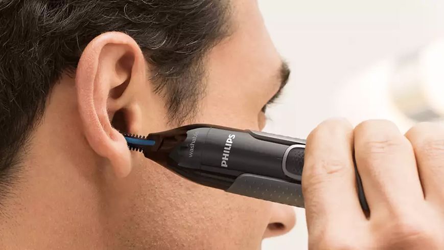 Тример Philips Series 3000, 1хАА, насадок-2, сталь, чорний (NT3650/16) 370563 фото