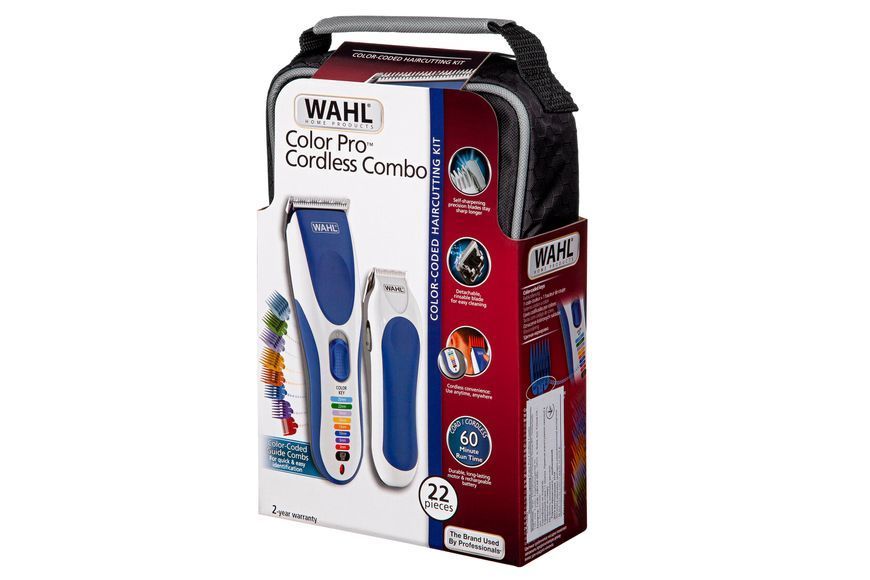 Набір для стрижки WAHL Color Pro Cordless, мережа+акум., тример,гребінець,ножиці, сталь, синій (09649-916) 362582 фото