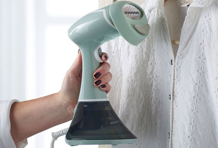 Відпарювач Russell Hobbs компактний Steam Genie Essential, 1600Вт, 220мл, паровий удар -22гр, постійна пара - 9гр, нерж. сталь, бірюзовий (25592-56) 380973 фото
