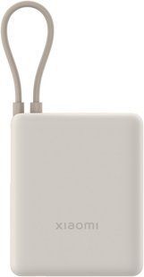 Портативна батарея Xiaomi 10000mAh 33W Integrated Cable (BHR9333GL)бежевий 347126 фото