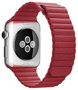 Magnetic Leather Loop For Apple Watch 38/40 mm Red 195814 фото