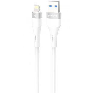Кабель Proove Light Silicone Plus USB to Lightning 2.4A (1m) (CCLS12001102) white 383305 фото