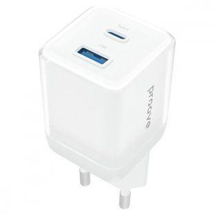 Зарядний Пристрій Proove Pure GaN Plus 30W (Type-C + USB) (WCPU30111202) white 346030 фото