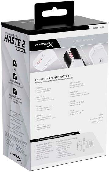 Миша HyperX Pulsefire Haste 2, RGB, USB-A/WL/BT, білий (6N0A9AA) 362925 фото