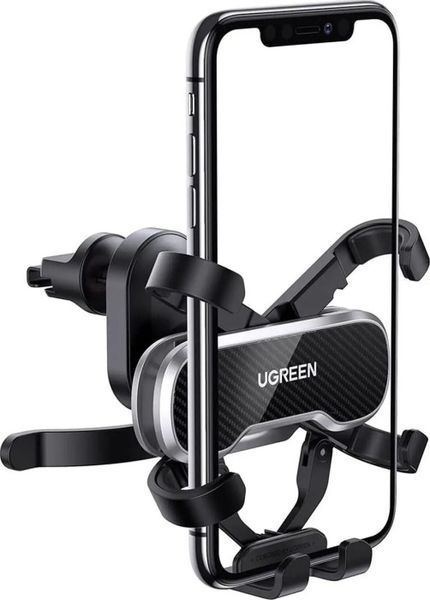 Автомобільний тримач UGREEN LP228 Gravity Drive Air Vent Car Mount Phone Holder With Arc-Shaped Mounting Clip (80871) Black 288267 фото