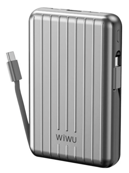 Портативна батарея Wiwu 10000mAh Magnetic MagSafe Wireless 22,5w (PP03) Silver 311978 фото