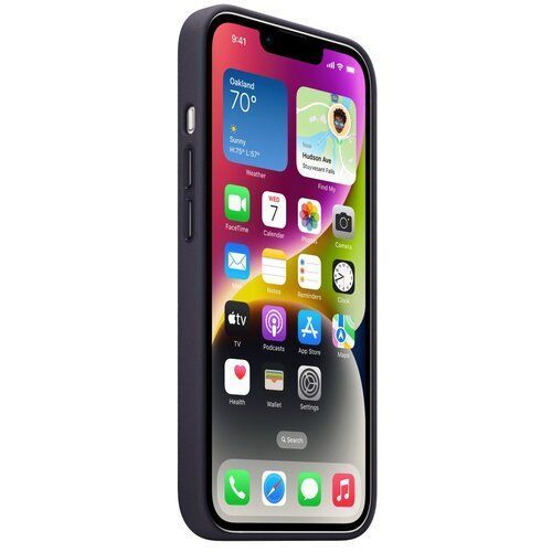 Чохол-накладка Apple iPhone 14 Leather Case with MagSafe - Ink (MPP63) 265214 фото