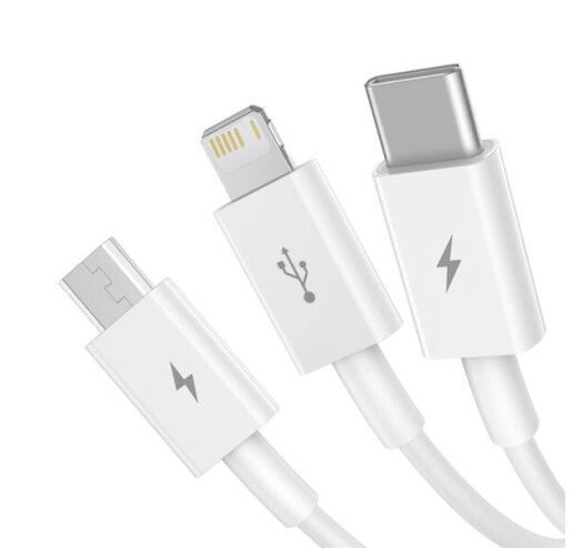 Кабель Baseus Superior Series USB To M + L + C 3.5 A 1.5 М (CAMLTYS-02) White 252279 фото