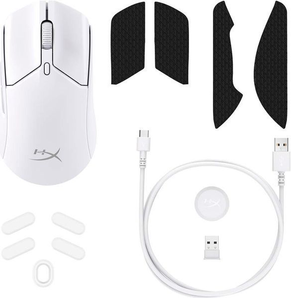 Миша HyperX Pulsefire Haste 2, RGB, USB-A/WL/BT, білий (6N0A9AA) 362925 фото