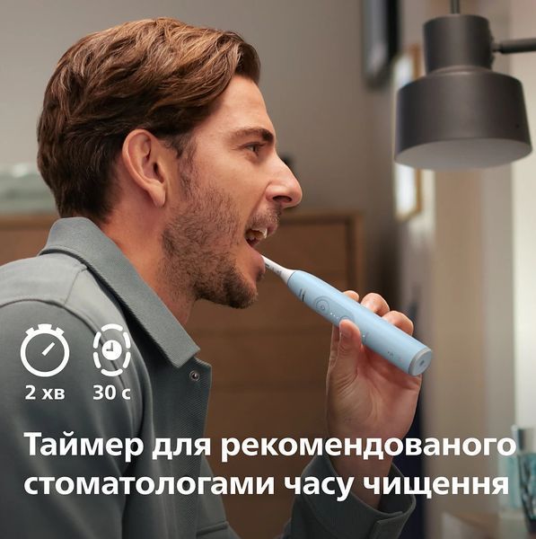 Щітка зубна електр. Philips, Sonicare 6100 Series, 62т. колив/хв, насадок-1, футляр, блакитний (HX7406/02) 387592 фото