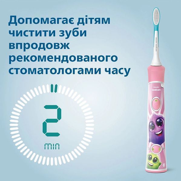 Зубна електрощітка PHILIPS HX6352/42 Kids Smart Pink 297990 фото
